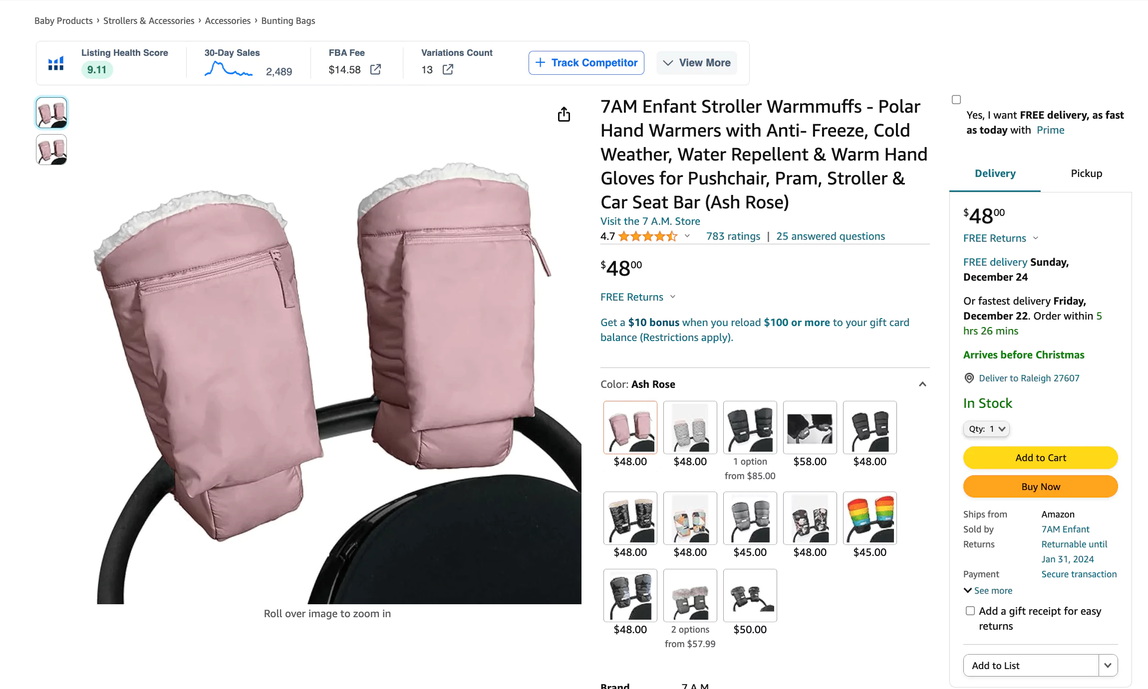 Infant stroller warmmuffs