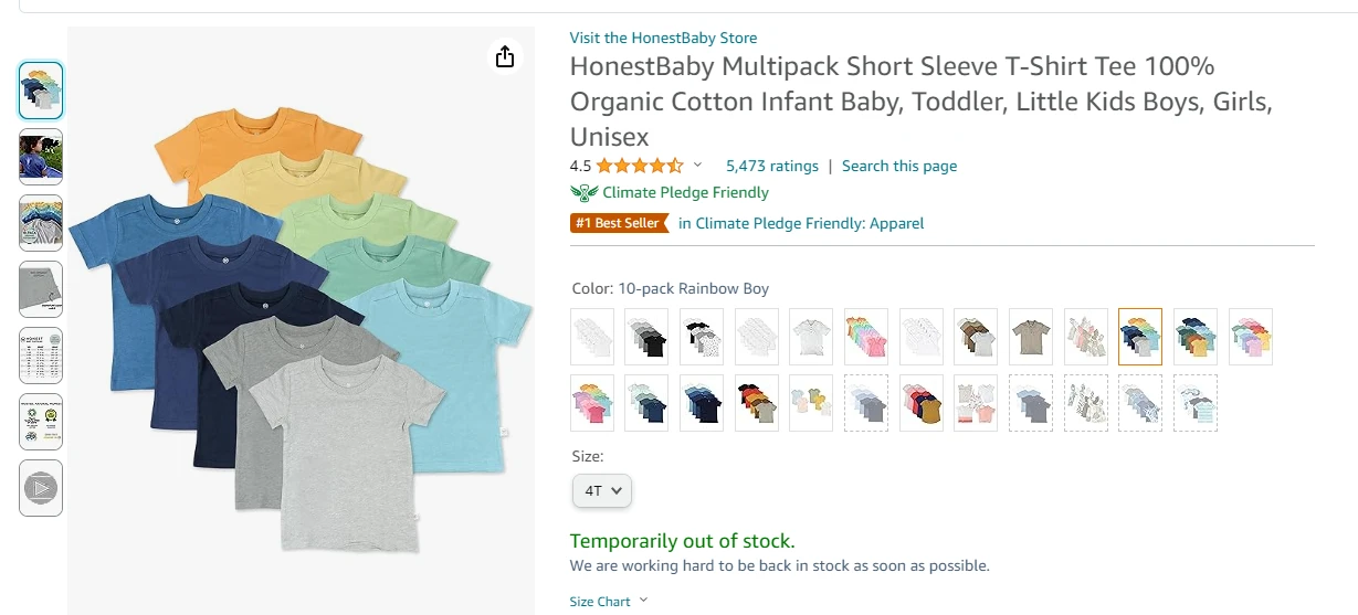 Baby shirts listing