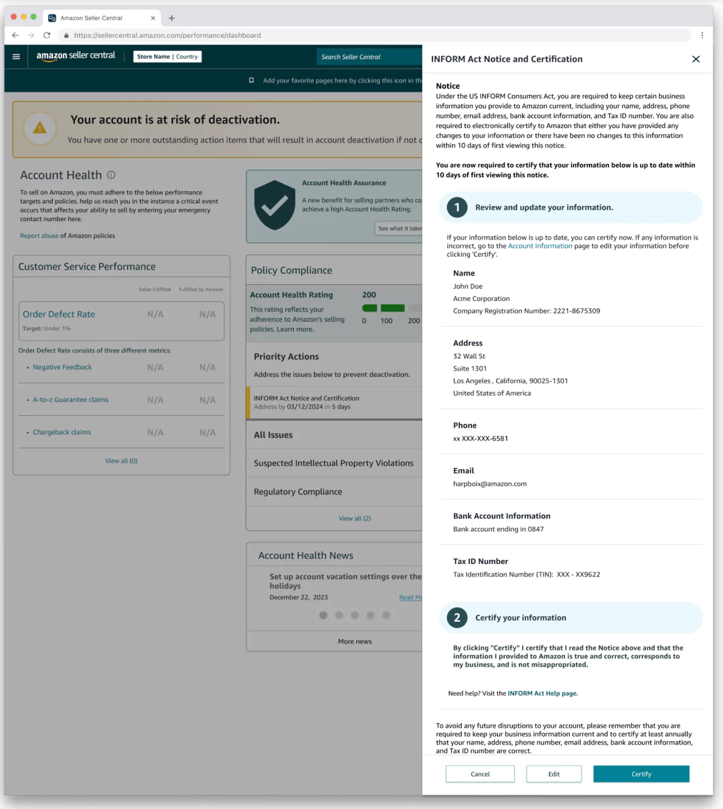 Deactivation risk