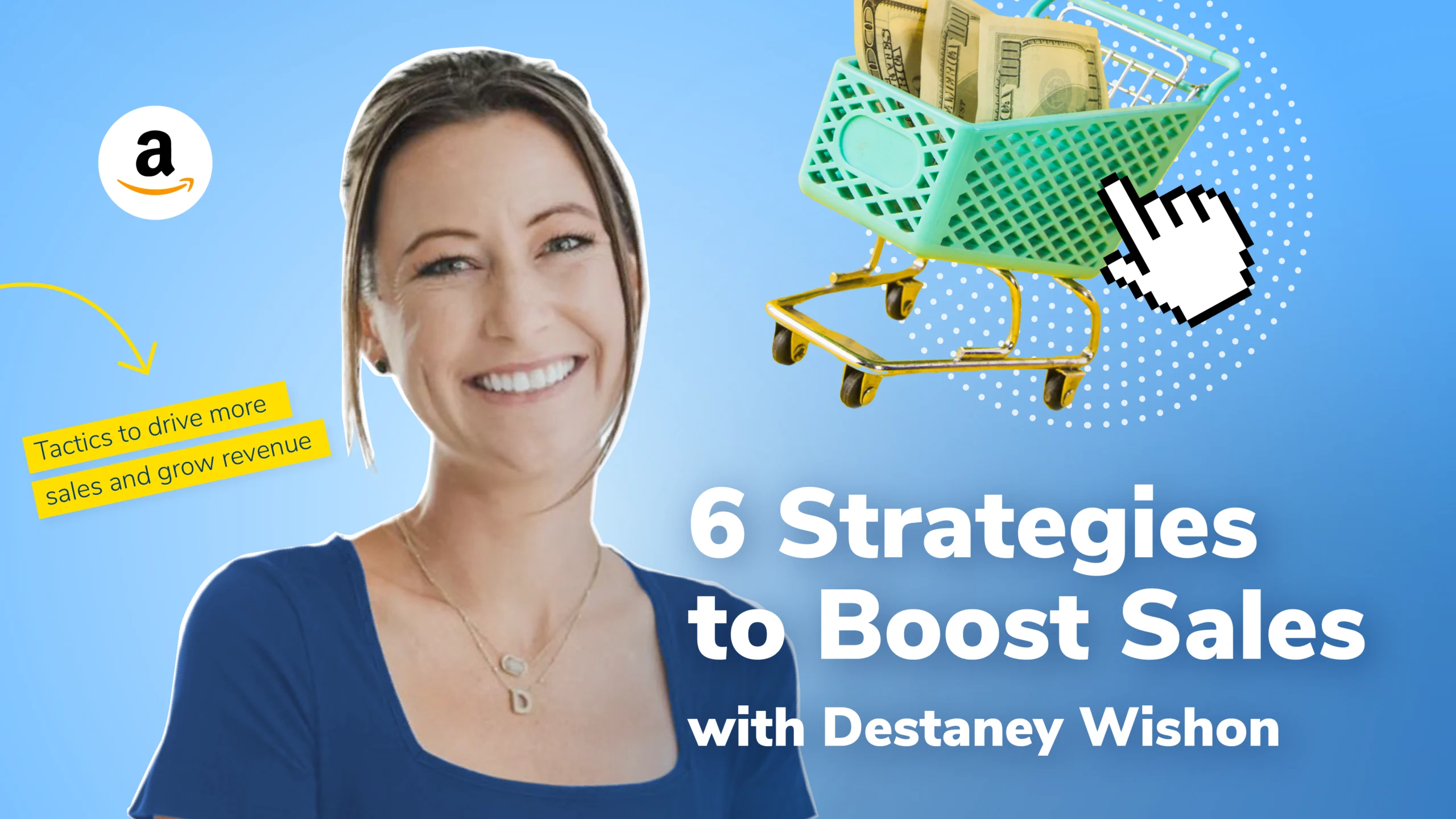 image with the title 6 strategies to boost sales on amazon